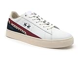 La Martina, LFM222 Scarpe Sneaker Pelle, Moda Fashion Uomo (White Red Blu, Sistema Taglie Calzature EU, Adulto, Numero, Media, 41)