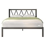 Novilla Rete Letto Una Piazza e Mezza 120x190 con Testiera e Pediera, Struttura Letto a Doghe in Legno, Spazio di Archiviazione Sotto al Letto, Perfetto per Tutti Tipi di Materassi, Nero, Nero