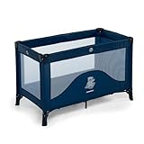 Foppapedretti Lettino da Viaggio Teddytour, Pieghevole, Grande Aerazione tramite Inserti in Rete Laterali, Piedini aggiuntivi per maggiore Stabilità, Custodia da Viaggio, 78x67x127 cm (aperto), Blu