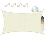 Sol Royal Tenda a Vela Ombreggiante Rettangolare 5x6 m HDPE SolVision HS9 - Vele Parasole da Giardino Traspirante Protezione Parasole e Raggi UV - Tendone Tende Crema 500x600 cm