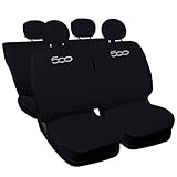 Rebeca Shop COPRISEDILI PER AUTO COMPATIBILI CON 500 MADE IN ITALY SET IN VARI COLORI (Nero)