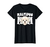 Maltipoo Mamma Carino Bianco Maltipoo Cucciolo Cane Madre Donna Maglietta