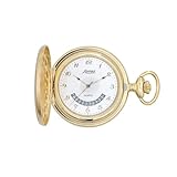 Lorenz Double Cover 030216BB - Orologio da taschino al quarzo in acciaio inossidabile - Quadrante con numeri arabi - Inclusa nella confezione stand per appoggio e catena in acciaio