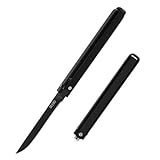 XPEX 2 in 1 Coltello Pieghevole Multiuso Per Funghi in Acciaio Inox, Micologica Con Rompivetro, Serramanico Da Campeggio (Nero)