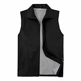 Gilet da lavoro unisex con cerniera intera, disponibile in vari colori, Nero , L
