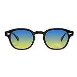 Vintange Sunglasses OCCHIALI DA SOLE MODELLO MOSCOT JOHNNY DEPP TONY STARKS OSVALDO UV 400 NOVITÀ 2022 (SFUMATO BLU GIALLO)