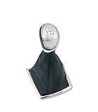 1neiSmartech Set Compatibile con Ford Focus MK2 2004-2012 Pomello Leva Cambio Manuale 5 marce e Cuffia in Ecopelle con Cornice Cromata Small Frame