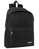 COMIX - Zaino Scuola per Bambini e Ragazzi con Schienale Imbottito e Rinforzato, Spallacci Regolabili, Vano Principale, Tasca Frontale e Chiusure A Zip, 30x40Hx17 cm, Nero