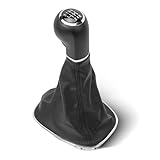 Anlseiod Cuffia Cambio 6 Marce per Corsa D 2006-2014 Corsa E 2014-2019 Adam M13 2012-2019 Pomello Cambio Manuale+Cuffia Leva Cambio+Ghiera Telaio Cuciture Nere Cambio Kit 009140093 19276456