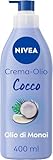 NIVEA Crema-Olio Cocco & Olio di Monoi 400 ml, Crema idratante corpo 48h, Crema corpo profumata con Olio di Monoi e fragranza di Cocco, Crema corpo idratante pelle secca vellutante