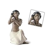 Nao by Lladro 02012023 - Statuetta in porcellana nuda con fiore, colore: Gres