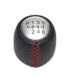 Pomello Cambio Manopola Per ALFA Per ROMEO 159 Per BRERA Per SPIDER 2005 2006 2007 2008-2011 Pomello Del Cambio In Pelle A 5/6 Velocità Pomello Cambio Pelle PU Adatto(R 1 2 3 4 5 6 red)