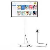 TV Touchscreen Portatile 43 Pollici, Smart TV Android 4K con Schermo Rotante, Alimentazione Cablata, Supporto Touch, Porte Type-C/USB/HDMI, Mobile con Ruote, Compatibile con Mouse/Tastiera Senza Fili