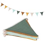 AiQInu Bandierine, Tessuto Bunting, Triangolo Bandiera Ghirlanda, Ghirlande triangolari in cotone lavabile, Per Bambini Appesa Bandiera Per Matrimonio Compleanno Baby Shower Party Baby Shower
