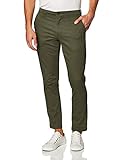 Amazon Essentials Pantaloni Chino Elasticizzati Casual vestibilità Aderente Uomo, Verde Oliva, 36W / 28L