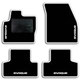 QUEMAR Tappetini Auto compatibili con Range Rover Evoque I 2011-2019/ Kit Tappeti Moquette e Gomma su Misura (Set 2 Anteriori +2 Posteriori)/ Ricami e Colori Personalizzati (Bordo Bianco, 4 Ricami)