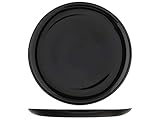 H&H Premiere - Set 6 Piatti Pizza in Vetro Opale Nero | Diametro 32 cm | Eleganti, Resistenti e Lavabili in Lavastoviglie | Ideali per Casa e Ho.Re.Ca.