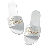 Onsoyours Pantofole Open Toe da Damigella d'Onore da Sposa Ricamate da Donna Pantofole da Sposa in Raso Accappatoio da Sposa Scarpe Abbinate A Bianco 39 EU