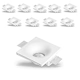 Eurekaled® - 10pz Portafaretto in Gesso CERAMICO da Incasso Conico per Controsoffitti per GU10 e MR16 cod.,1288