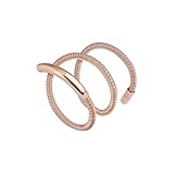 Breil - Bracciale da Donna Collezione NEW SNAKE STEEL TJ2839 - Gioiello Modellabile al Polso in Maglia in Acciaio Lucido con Elemento Rigido - Lunghezza 50 cm - Oro Rosa/Gold Rose