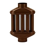 La zappa Diffusore di calore per stufa a legna con 8 elementi, scambiatore in acciaio smaltato (Ø100 mm, Marrone)