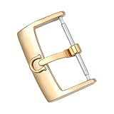 ROUHO Uomo Acciaio Inox Cerniera Orologio - Ricambio Cerniera a Perno Cinturino Pelle per Omega Seamaster Speedmaster De Ville-Oro 14mm