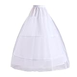 Cuicany Abito Sposa Sottoveste Gonna, 3 Cerchio Crinolina Cerchi Sottogonna, Donne 3 Cerchi Sottoveste Regolabile, Vintage, Sottogonna per Abito da Sposa Abito da Ballo, Bianca