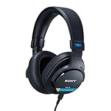Sony MDR-M1 Studio - Cablate, Riproduzione a banda ultra larga (5 Hz-80 kHz), Ideali per registrazioni e mixaggi in studio, Design leggero(216 g), Include 2 cavi rimovibili di alta qualità, Nero
