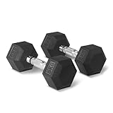 Amazon Basics manubri esagonali set con rivestimento in gomma, 5 kg, Nero