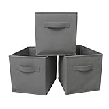 Set di 3 contenitori – Robusto tessuto non tessuto con pareti rimovibili – su misura per IKEA PAX 50 x 35 cm – Organizer per armadio con maniglie, ideale per guardaroba, colore grigio