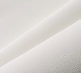 IPEA Tessuto in Ecopelle/Finta Pelle per Rivestimento e Arredamento – 140 x 50 cm – Pelle Sintetica Morbida per Arredo, Divani, Sedie, Casa, Accessori – Mezzo Metro – Colore Bianco Latte