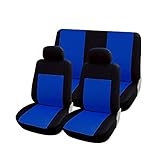 Rebeca Shop COPRISEDILI UNIVERSALI per Auto Kit Anteriore E Posteriore Vari colori Soft Confortevole Traspirante Protezione per Sedili Auto (Blu Royal/Nero)