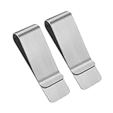 Prasacco Fermasoldi in acciaio inox metallo sottile denaro clip portafoglio banconote porta carte di credito per uomini e donne, Argento, Taglia unica, Minimalista