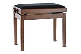 GEWA Piano Bench Deluxe Noce Opaco (regolazione dell'altezza senza problemi tramite un preciso meccanismo a forbice, in legno massiccio di alta qualità, resistente e robusto, alto carico di rottura)