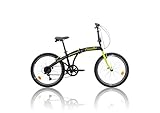 BICI BICICLETTA CASCELLA POCKET PIEGHEVOLE 24' 6V NERO GIALLO (Nero - Giallo)