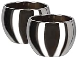 KOTARBAU® Set di 2 vasi da fiori in ceramica, diametro 10 cm, per fiori, piante, argento