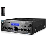 Pyle Amplificatore Audio Stereo Bluetooth Wireless per Casa, Amplificatore Multicanale 200 Watt, Ricevitore Audio con HDMI, USB/SD, AUX, RCA, Radio FM
