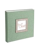 Mareli Album Fotografico 31X31 80 pagine con velina Copertina in tessuto di Lino con portafoto in legno in copertina