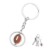 BIVOFU Portachiavi a Forma di Football Americano girevole, 3D, Design Rotante, Ottima Idea Regalo per Appassionati di Football Americano, Materiali di Alta Qualità e Durata