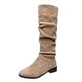 Stivali Gomma Stivali Donna Alti Fino al Ginocchio di Jeans Stivaletti Donna Estivi Stivali Moto Donna con Tacco Stivali Equitazione Donna Stivali Donna Tacco Medio Cowboy Boots