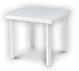 Resina:Tavolo Quadro Figaro Bianco cm. 80x80xh72