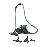 Hoover BR71_B30, Aspirapolvere a traino senza sacco, 700 W, 2 litri capacità bin, 78 Decibel, Mini turbo spazzola, Nero/Verde/Grigio Fumo
