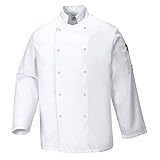 Portwest C833WHRS Giacca da Chef Suffolk, Bianco, S