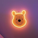 Yellowpop Insegne al neon per decorazione da parete, Disney Winnie The Pooh (volto), luci al neon a LED ad alta efficienza energetica per parete della camera da letto, facile da installare, cartello