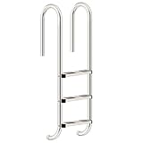 Zelsius Scaletta per Piscina V2A in Acciaio Inox | 50 x 26,5 - Argento | con Protezione Antiscivolo | scaletta per Piscina e Piscine