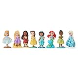 Disney Store Official set di personaggi Principesse Disney, 8 bambole tra cui Cenerentola, Rapunzel, Vaiana, Belle, Jasmine, Ariel, Tiana ed Elsa, collezione Once Upon a Story, 3+