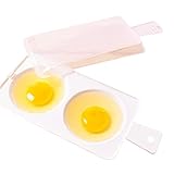 Forno a microonde Forno a Vapore perUova, Plastica 2 Slot Doppio Cuocitore perUova Bollire a Vapore Bracconiere Fornello daCucina Gadget daCucina perCucina, Bianco