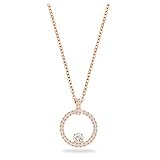 Swarovski Pendente Creativity Circle, bianco, Placcato oro rosa