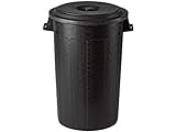 Stefanplast 25130 Bidone Immondizia con Coperchio, Plastica, Nero, 120 litri