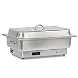 Chafing dish elettrico in acciaio inox per GN 1/1 | 9 litri | fino a 80°C con display | scaldavivande, scalda buffet | scaldavivande elettrico per buffet, catering, gastronomia e feste